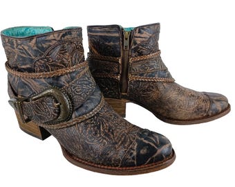 Bottes Cowboy Corral Femme Cuir Marron - Pointure 7.5 M (EU 38) - Brodées - Occasion