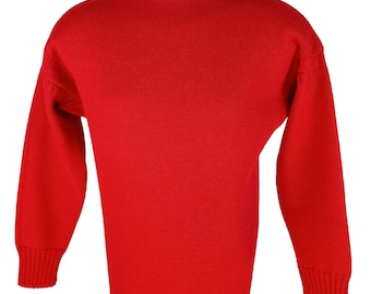 Vintage Le Tricoteur Guernsey Red Wool Traditional Fisherman's Jumper Sweater Size 40 in / 100 cm / S