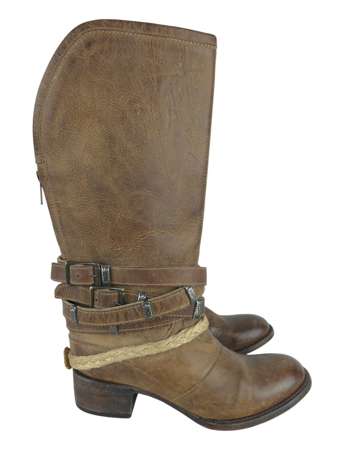 Freebird by Steven Drove Womens Brown Leather Cowboy Boots Size 37-1/2, foto 3 de 5