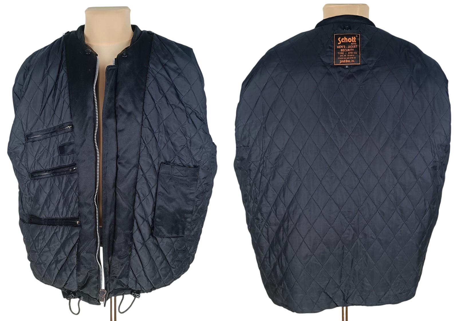 Vintage Schott NYC Mens Black Security Bomber Jacket Type: 978-31