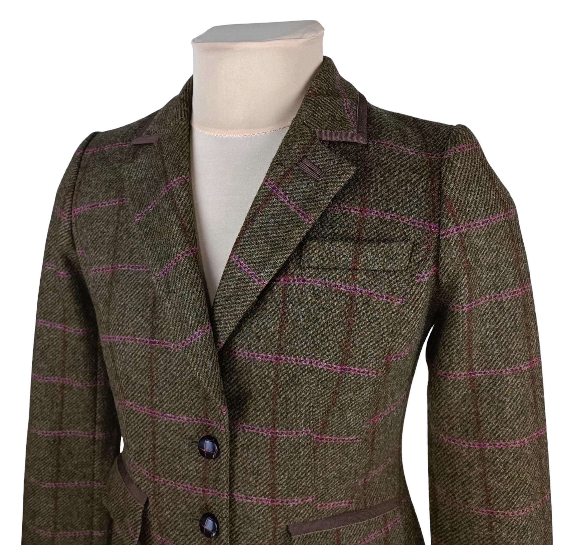 Boden British Tweed by Moon Womens Brown Wool Check Plaid Blazer 