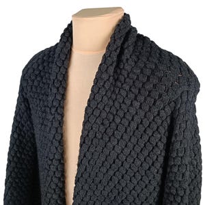Sarah Pacini Graue Damen Alpaka / Wolle Strickjacke Offene Strickjacke Einheitsgröße