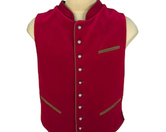 Stockerpoint Trachten bodywarmer rood katoenen gilet maat 48 M