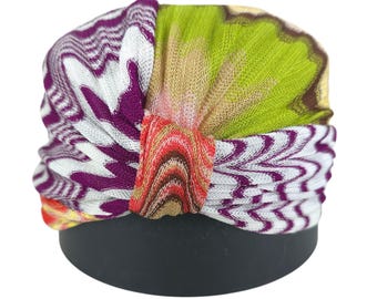 Womens Missoni Multicolor Zig Zag Pure Cashmere Turban Feature Hat O/S Missoni Turban | eBay main image 3