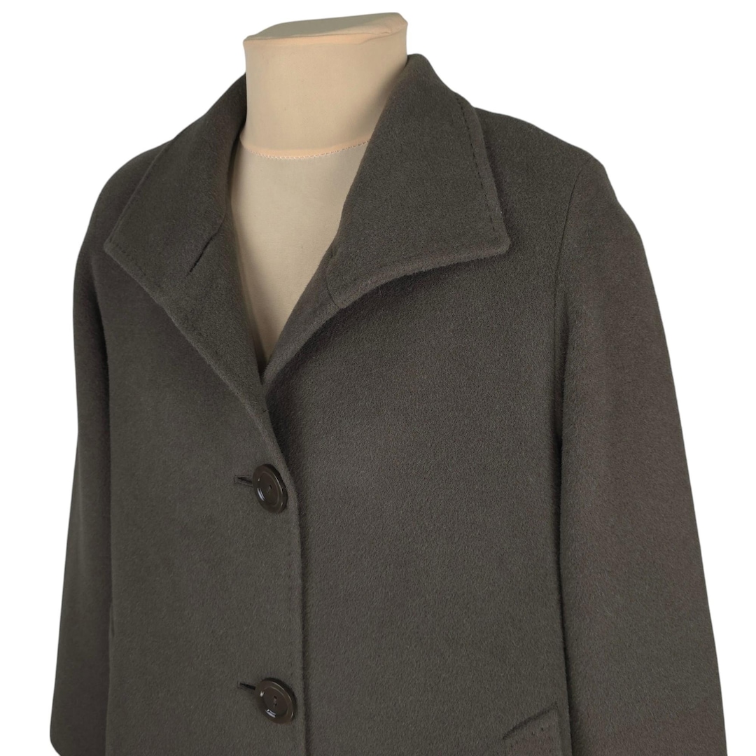 Cinzia Rocca Womens Gray Alpaca/wool Long Coat Jacket Size GB 14
