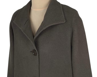 Cinzia Rocca Womens Gray Alpaca/wool Long Coat Jacket Size GB 14