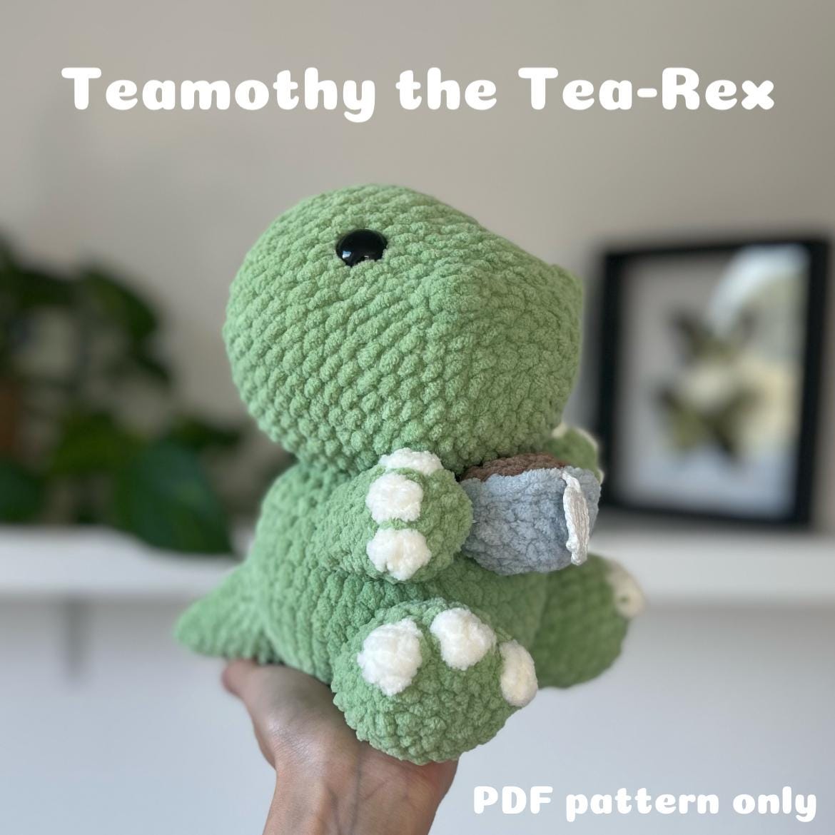 11 Tea Cozy Crochet Patterns for Teapots, Gifts, and Kitchen Decor 11 Teamothy the Tea-Rex crochet