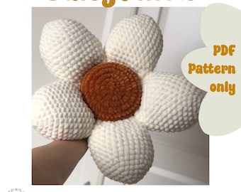 Daisy Pillow Crochet Pattern Spring Decoration Flower Pillow PDF