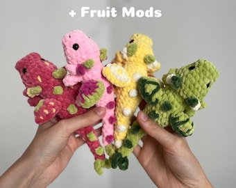 Low-Sew Mini Dragon Crochet Pattern - fruit dragons amigurumi fantasy strawberry lemon melon - cute plushie pattern