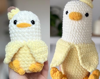 Bananagoose Pattern Bundle - regular and mini Bananagoose crochet pattern - amigurumi animal fruit plushie banana goose