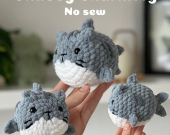 Chubby Sharkitty Pattern - crochet pattern shark cat - no sew