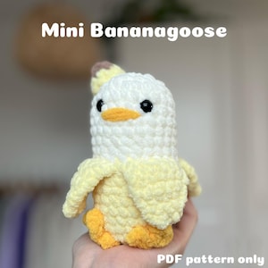 Mini Bananagoose Virkmönster - banangås babyplysch - virkad plyschamigurumi
