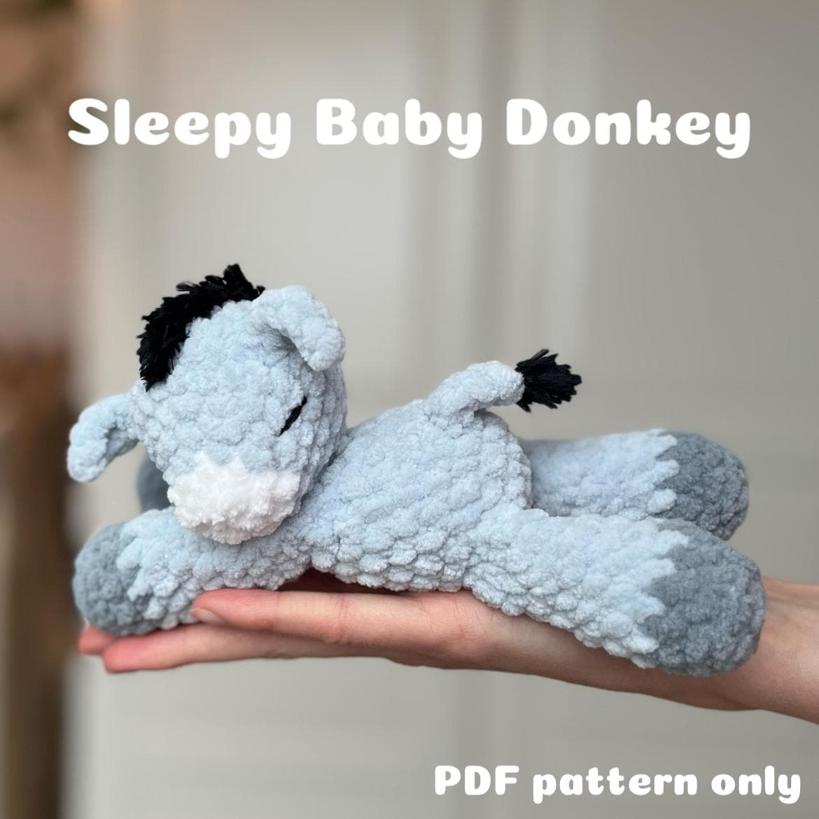 30 Donkey Crochet Patterns for Farm Animal Fans, Gifts, and Nursery Decor 17 Sleepy Baby Donkey Pattern