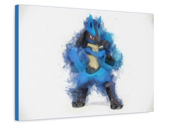 Lucario Painting, 1.25" Premium Canvas