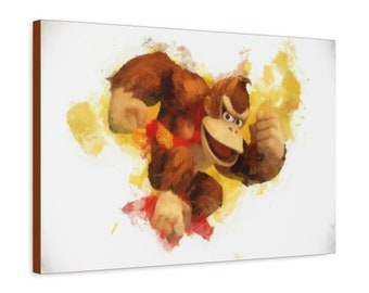 Donkey Kong Painting, 1.25" Premium Canvas