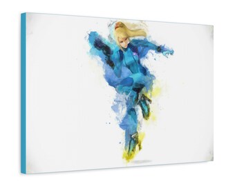 Zero Suit Samus Painting, 1.25" Premium Canvas