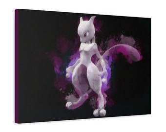 Mewtwo Painting, 1.25" Premium Canvas