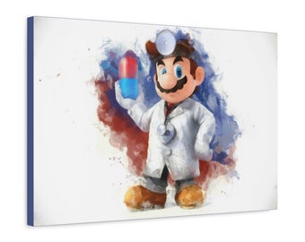 Dr. Mario Painting, 1.25" Premium Canvas