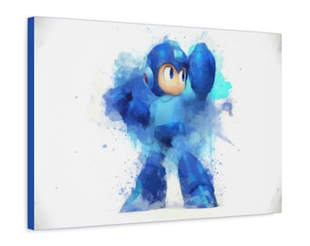 Mega Man Painting, 1.25" Premium Canvas