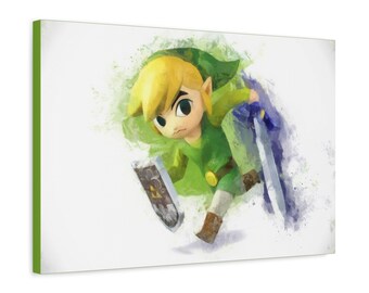 Young Link Painting, 1.25" Premium Canvas