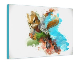 Fox Painting, 1.25" Premium Canvas