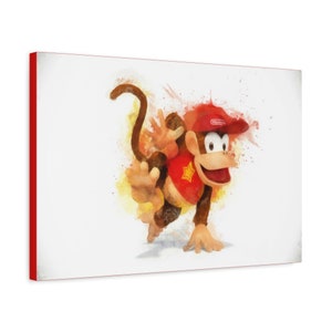 Diddy Kong Painting, 1.25&quot; Premium Canvas