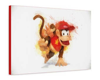 Diddy Kong Painting, 1.25" Premium Canvas