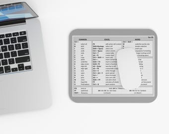 Excel & Word Shortcuts Mouse Pad: Office Cheat Sheet