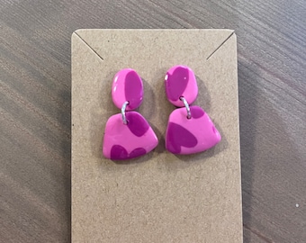 Boucles d'oreilles coeur | boucles d'oreilles en pâte polymère | fait main