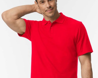 Men Best Gift Organic Pique Polo | Classic Fit , Solid Color, Trendy Style | Eco Friendly Polos for Him | Gildan Timeless Casual Polo Shirt