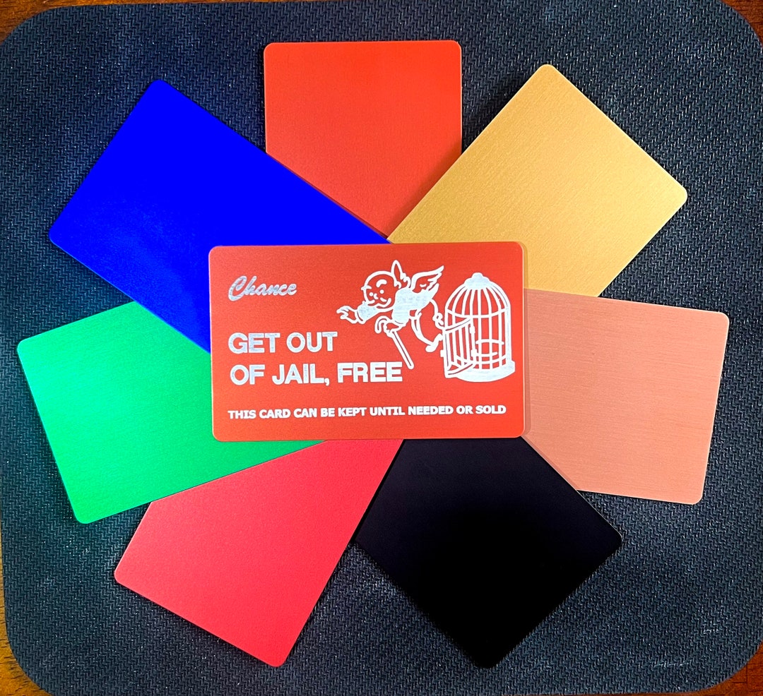 Get Out of Jail Free Card Aluminum Metal Multiple Color Options - Etsy