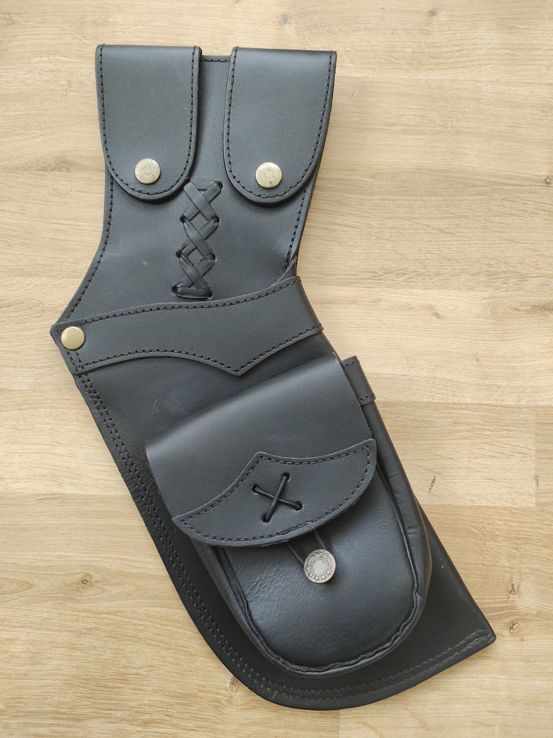 Carquois De Dos En Cuir Véritable Pour Tir à L'arc - Marron Foncé - Modèle SS#655 - Neuf