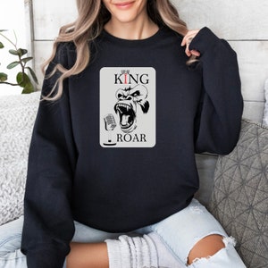 Sudadera King Roar Gorilla, jersey musical unisex divertido, regalo para amantes de la música, regalo para amantes de la naturaleza y jugadores de cartas