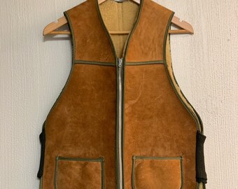 Vtg Aristocrat Sports Development Co Sheepskin Vest