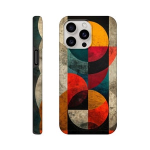 Modern Art Handyhülle iPhone 15 Pro & Galaxy S23 | Abstrakter Minimalismus Kunst Phone Case | geometrische Grafik | Kunstliebhaber Geschenk