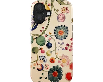 Whimsical fruit tree phone case iPhone 16 & Samsung Galaxy S25 | fruity flower watercolor | gift for her | botanical artwork