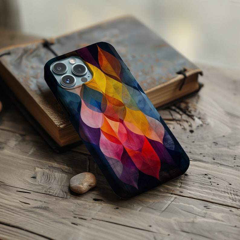 Custodia colorata per iPhone 17 (MagSafe) e Samsung Galaxy S25 | Custodia colorata astratta | Regalo per donne creative | Design artistico immagine 3