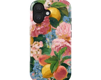 Bloemen telefoonhoesje voor iPhone 16 (MagSafe) & Samsung Galaxy S25 | Bloemenhoesje in Ralph Lauren stijl | Cadeau-idee voor haar | Schilderachtig en kleurrijk