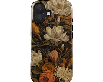 Vintage Magnolia telefoonhoesje iPhone 17 (MagSafe) Samsung Galaxy S25 | Cadeau voor bloemenliefhebbers | Bloemenhoesje in een antieke retrolook