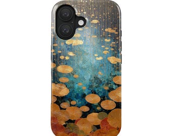 Gouden Lotus telefoonhoesje iPhone 17 (MagSafe) & Samsung Galaxy S25 | Aziatisch Lotus hoesje | Cadeau-idee voor vrouwen | Kunst telefoonhoesje