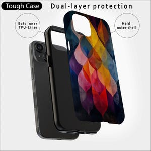 Custodia colorata per iPhone 17 (MagSafe) e Samsung Galaxy S25 | Custodia colorata astratta | Regalo per donne creative | Design artistico immagine 4