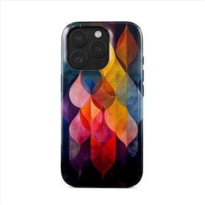 Bunte Handyhülle iPhone 17 (MagSafe) & Samsung Galaxy S25 | Farbige abstrakte Hülle | Geschenk für kreative Frauen | Künstlerisches Design
