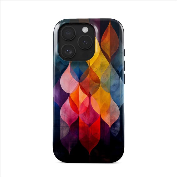 Bunte Handyhülle iPhone 17 (MagSafe) & Samsung Galaxy S25 | Farbige abstrakte Hülle | Geschenk für kreative Frauen | Künstlerisches Design
