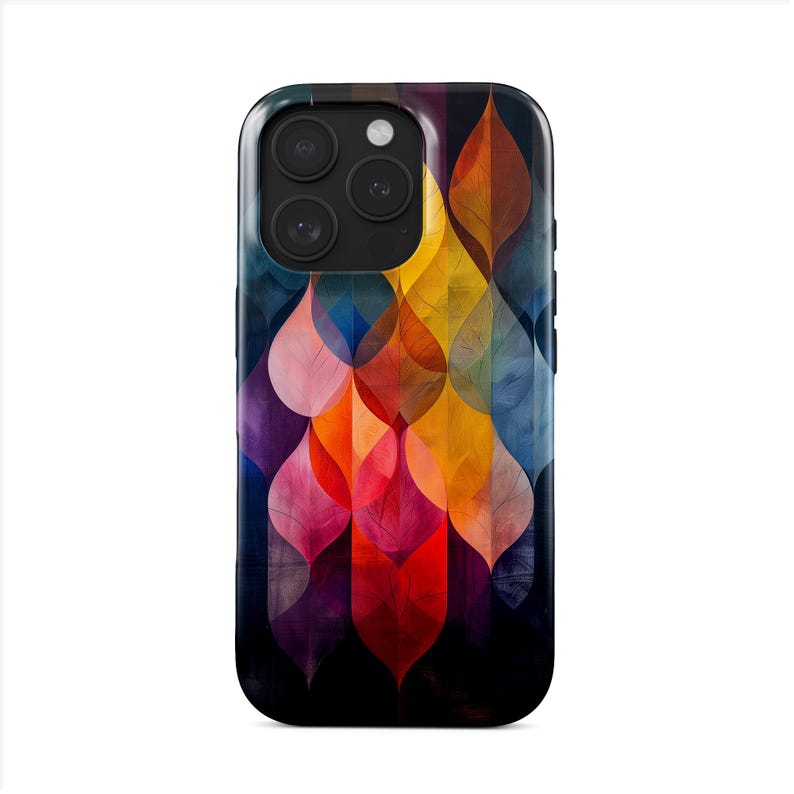 Custodia colorata per iPhone 17 (MagSafe) e Samsung Galaxy S25 | Custodia colorata astratta | Regalo per donne creative | Design artistico immagine 1