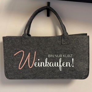 Personalisierte Filztasche Initiale Name | Markttasche | Personalisiertes Geschenk | Individuelle Geschenke | Einkaufstasche | Wein Kaufen
