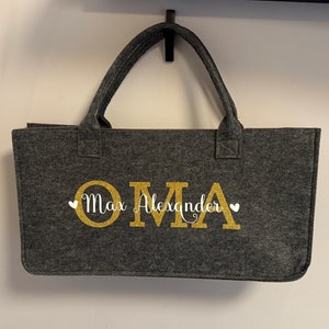 Personalisierte Filztasche Initiale Name | Markttasche | Personalisiertes Geschenk | Individuelle Geschenke | Einkaufstasche