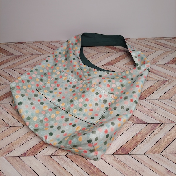 Handmade hobo bag, fabric hobo bag