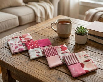 Cotton Fabric Coasters: Set of 4
