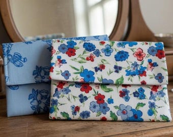 Floral Fabric Card Wallet: Cotton Credit Card Holder