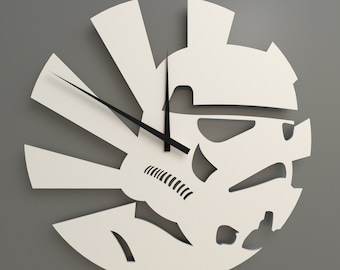 Star Wars Stormtrooper-klocka | Star Wars-klocka | Laserskuren digital mall | Nörddekor | Laserskuren | CNC | DIREKT NEDLADDNING